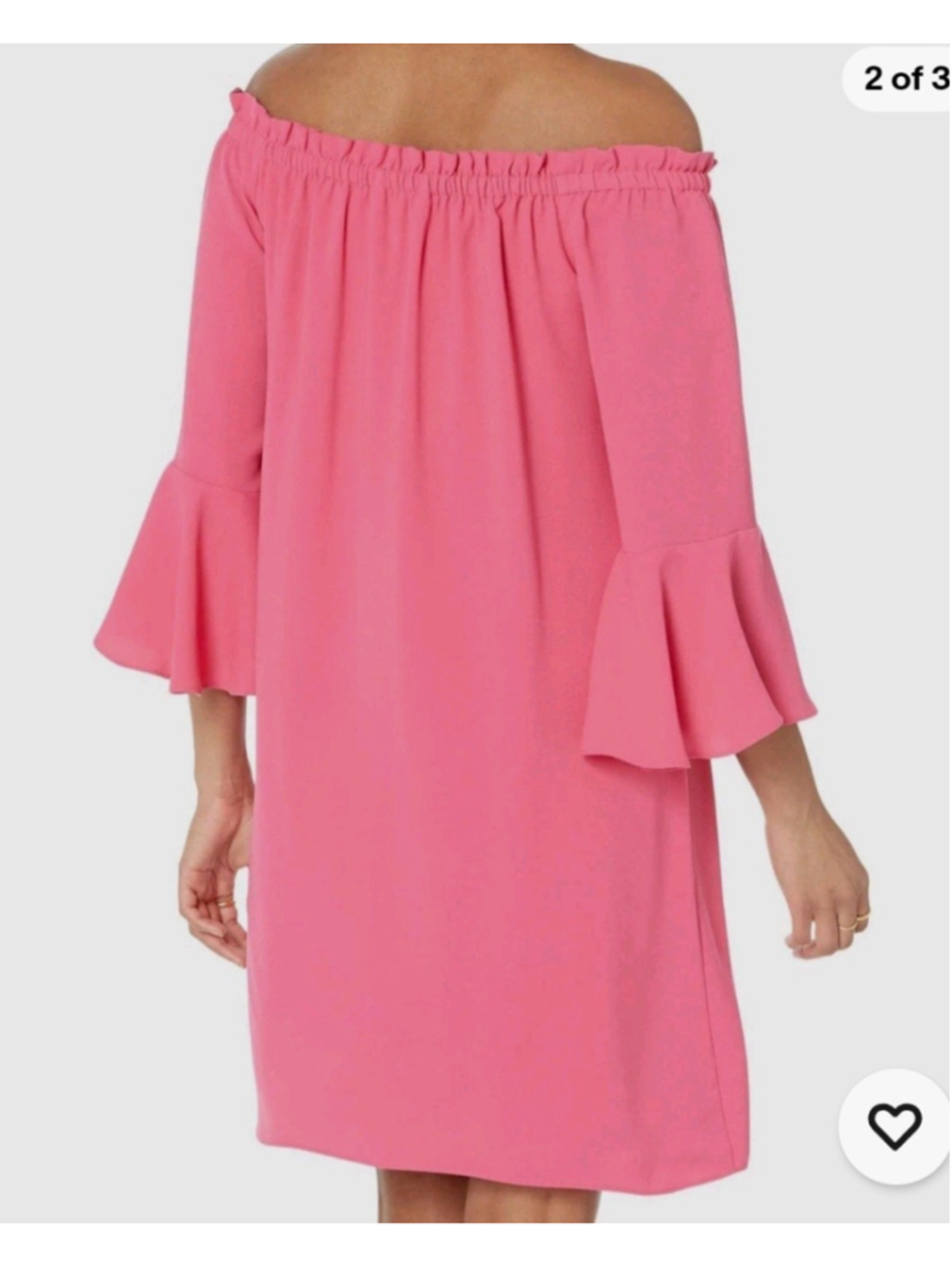 Trina Turk Knox Pink Off Shoulder Bell Sleeve Dress Size Small NWT RET $258 - Picture 2 of 2